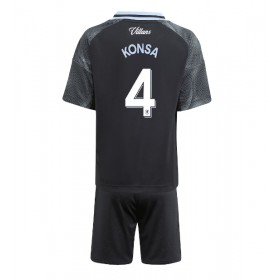 Aston Villa Ezri Konsa #4 Borta Kläder Barn 2025-26 Kortärmad (+ Korta byxor)